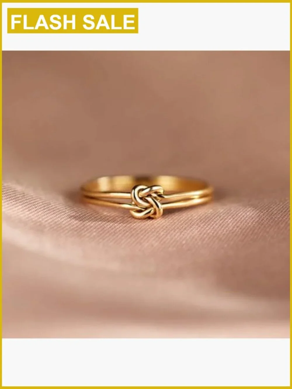 925 Sterling Silver Gold Plated Knot Ring Friendship Ring Stackable Ring for